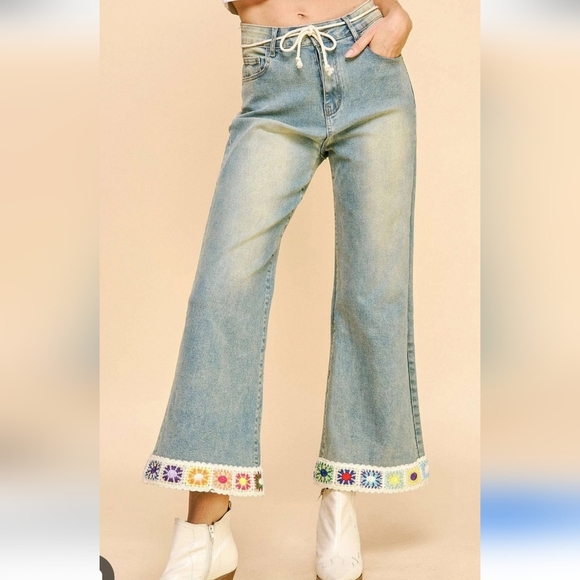 DAVI & DANI Denim - DAVI & DANI Denim Jeans with Multicolor Hem
